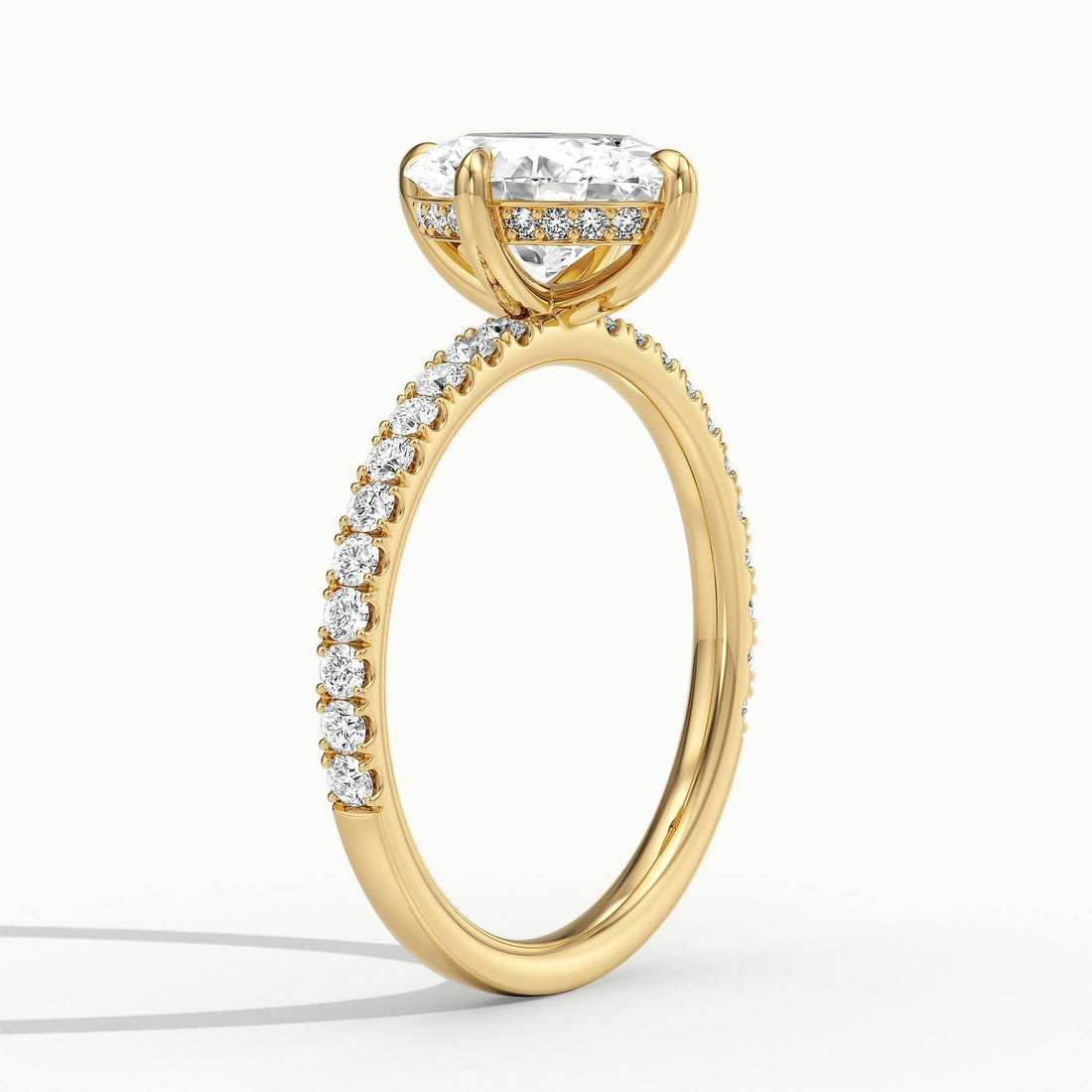 Secret Oval Solitaire Pavé Engagement Ring