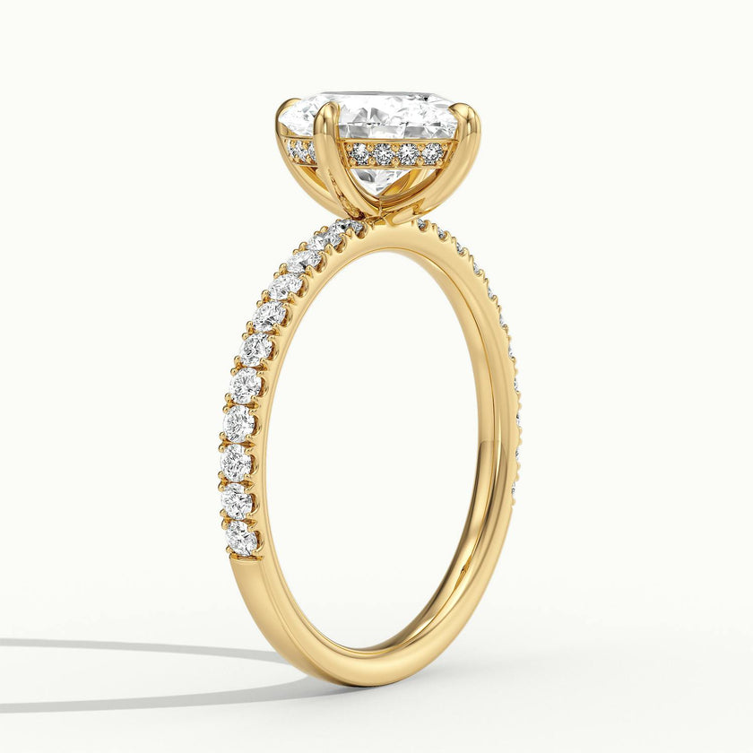 Secret Oval Solitaire Pavé Engagement Ring