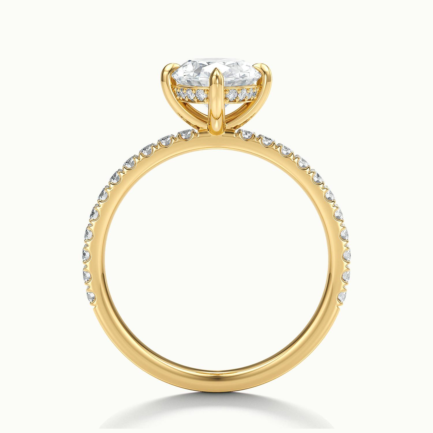 Secret Oval Solitaire Pavé Engagement Ring