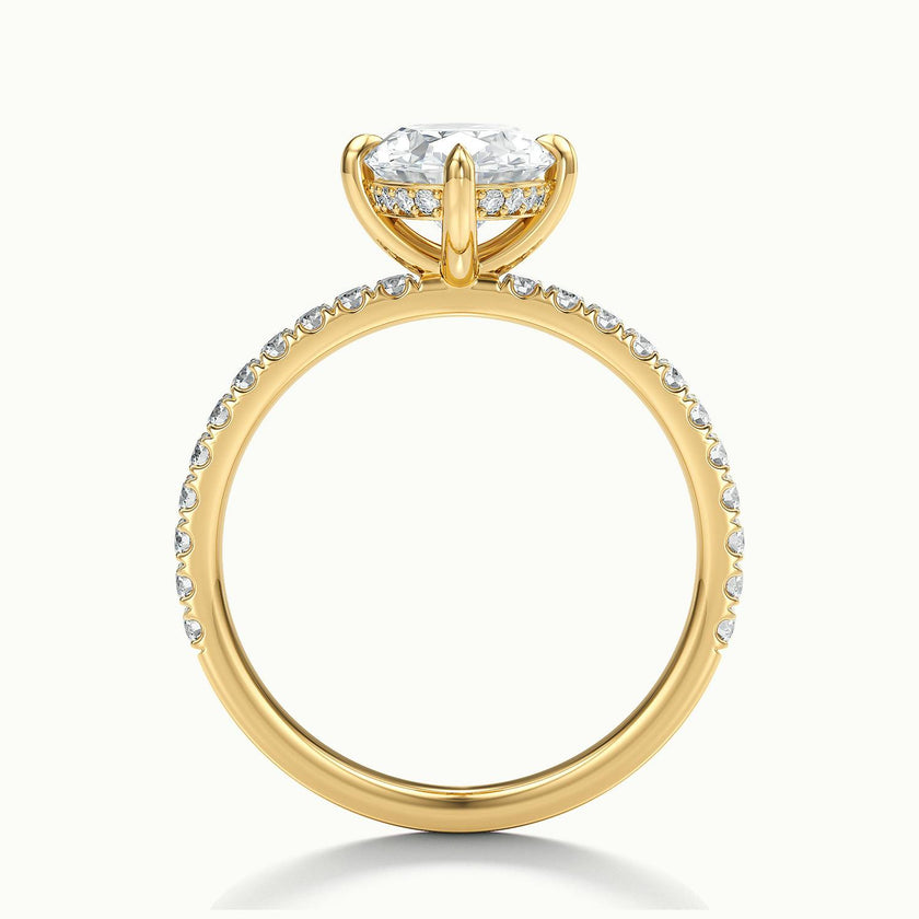 Secret Oval Solitaire Pavé Engagement Ring