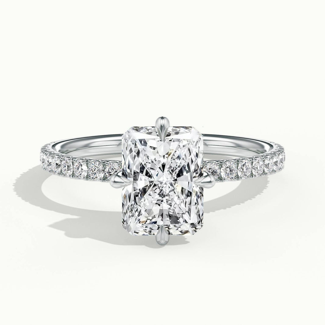 Secret Radiant Solitaire Pavé Engagement Ring