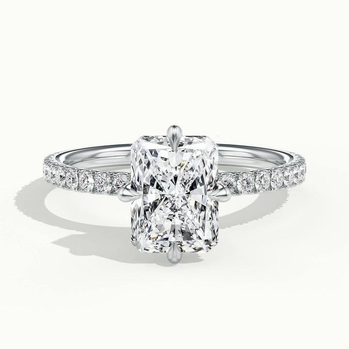 Secret Radiant Solitaire Pavé Engagement Ring