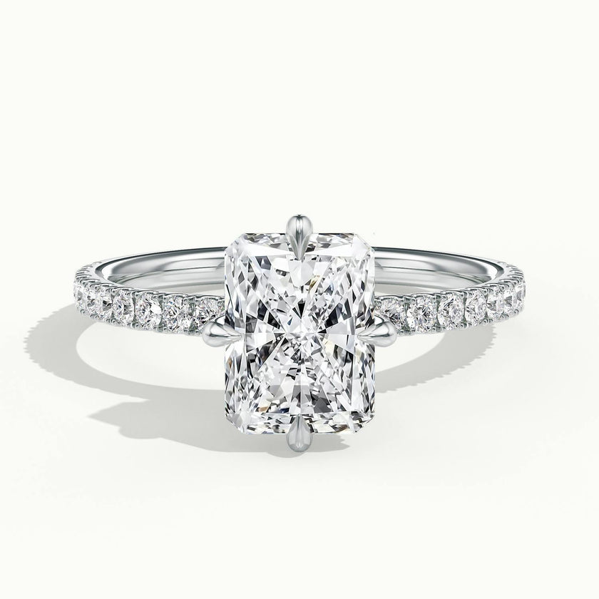 Secret Radiant Solitaire Pavé Engagement Ring