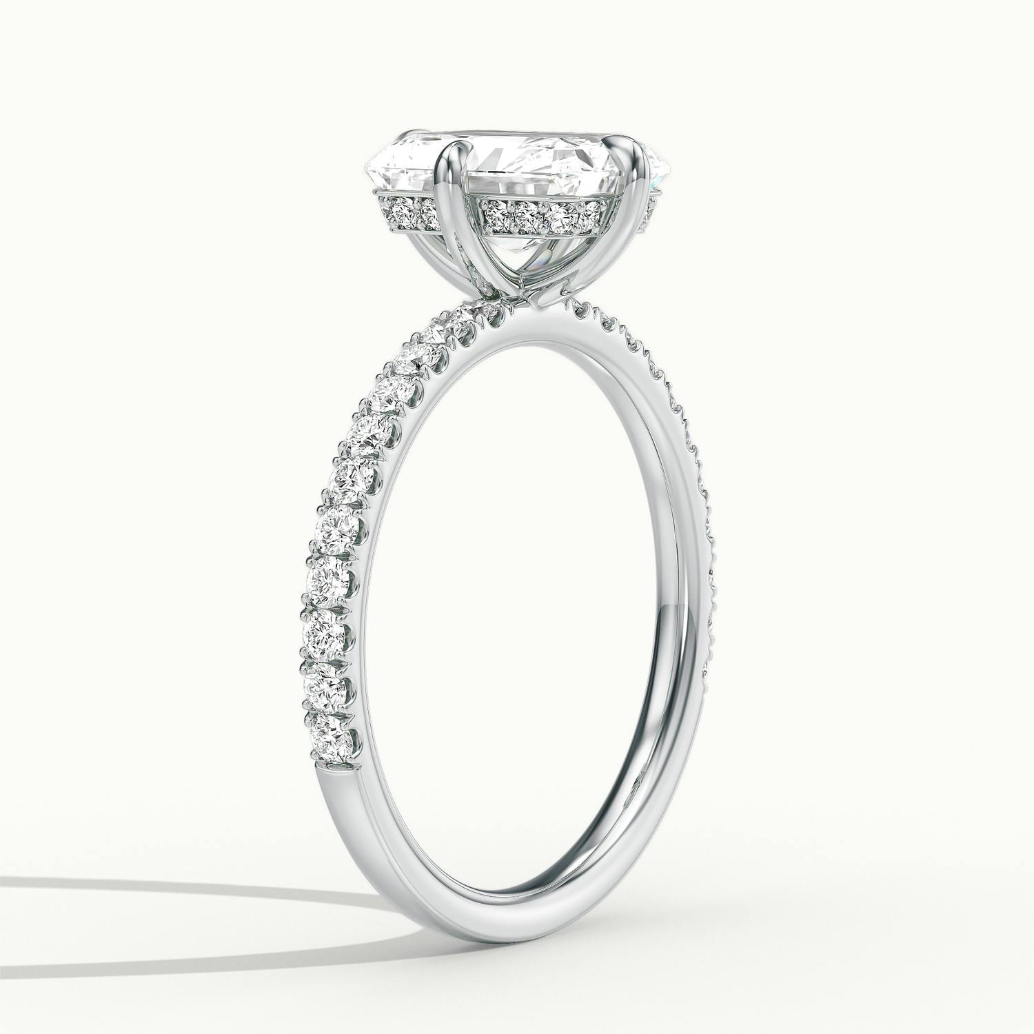 Secret Radiant Solitaire Pavé Engagement Ring