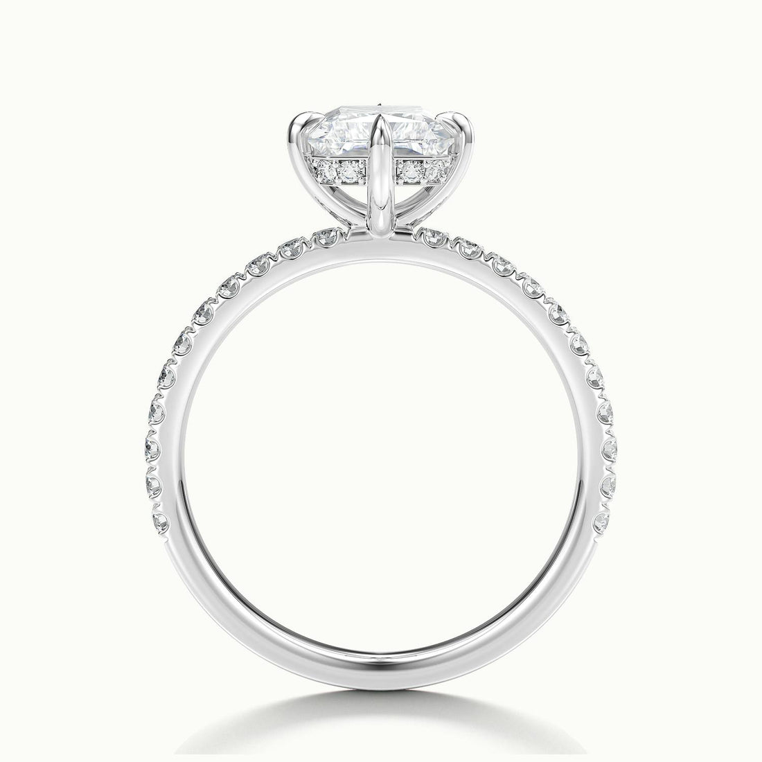 Secret Radiant Solitaire Pavé Engagement Ring