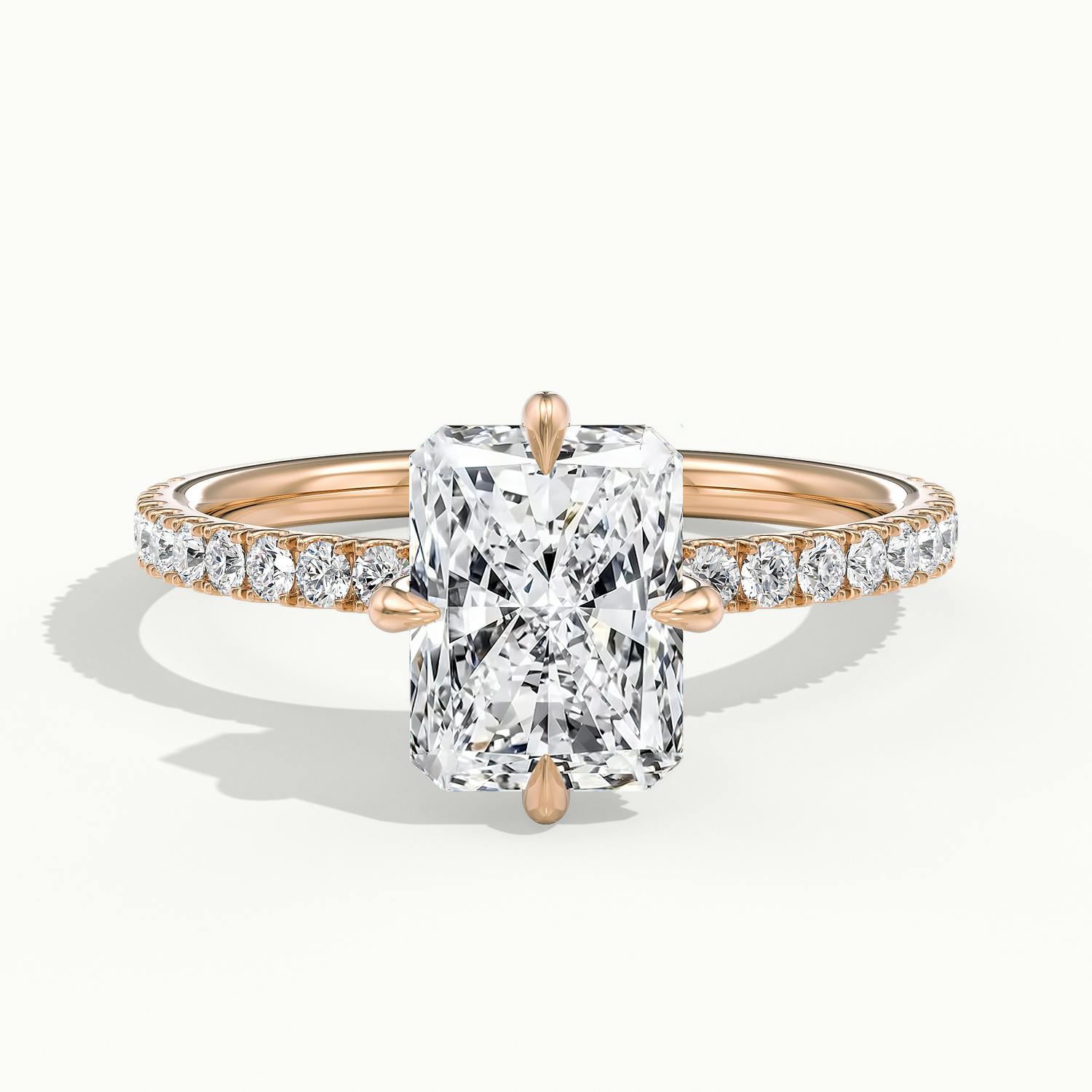 Secret Radiant Solitaire Pavé Engagement Ring