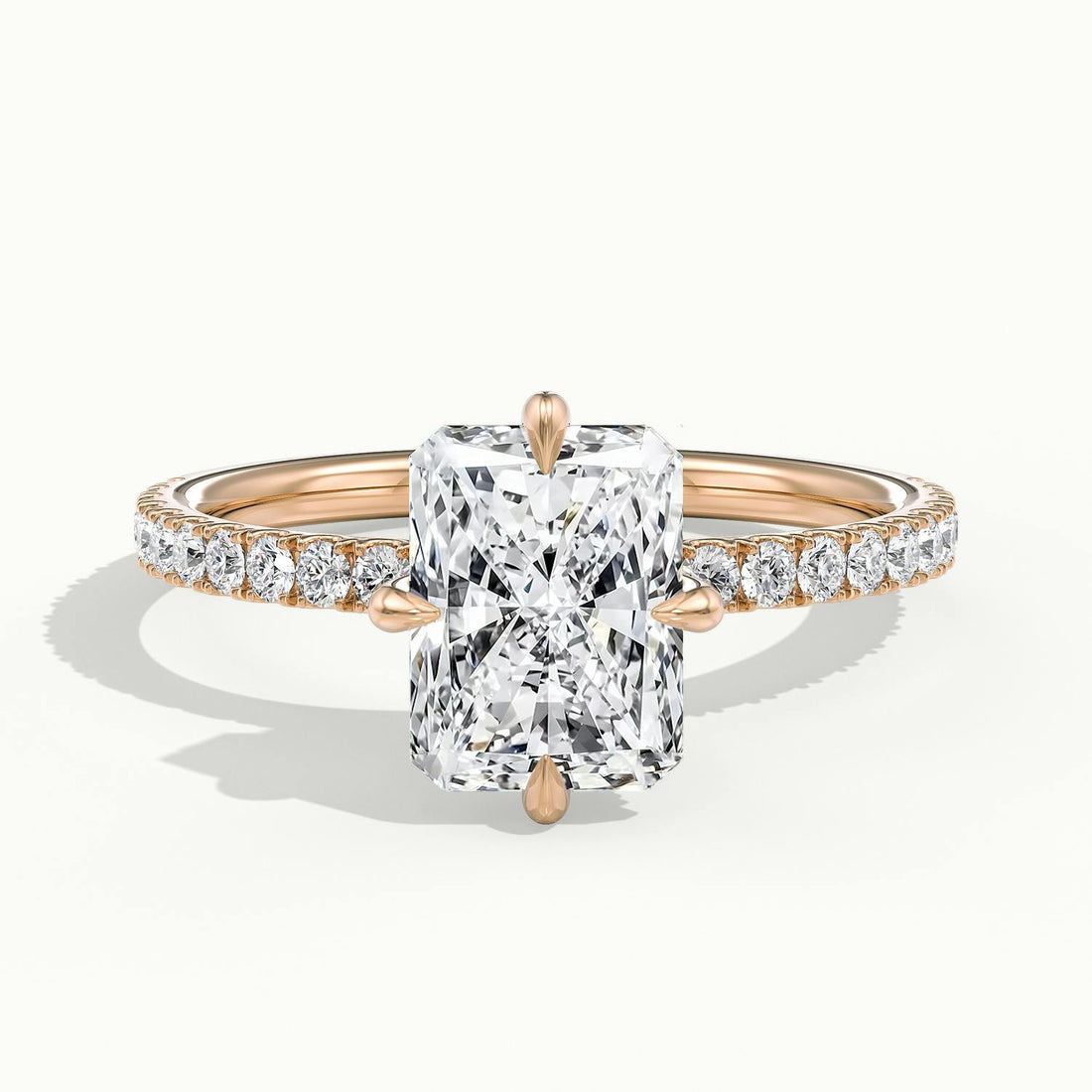 Secret Radiant Solitaire Pavé Engagement Ring