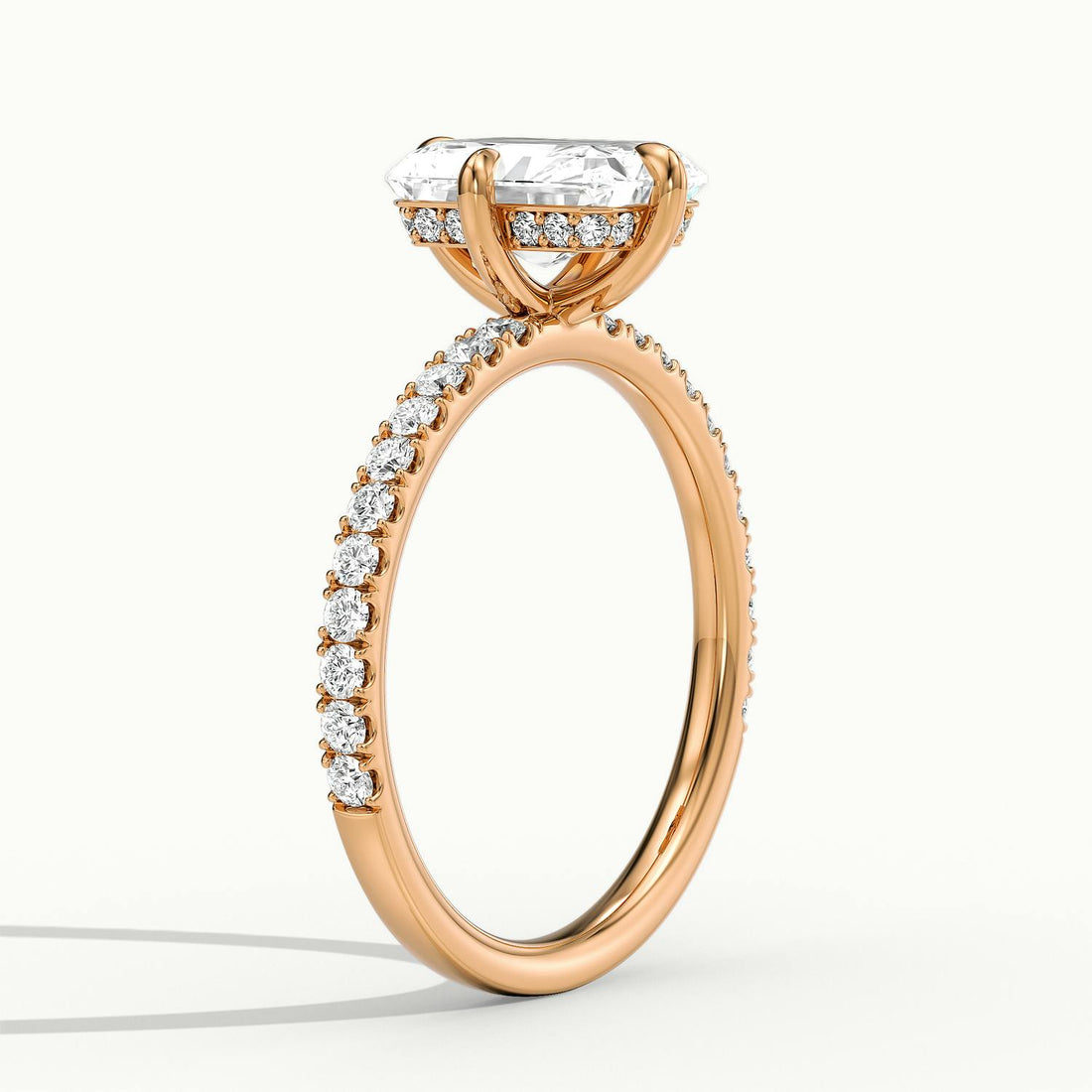Secret Radiant Solitaire Pavé Engagement Ring