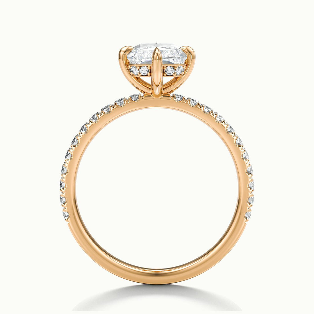 Secret Radiant Solitaire Pavé Engagement Ring