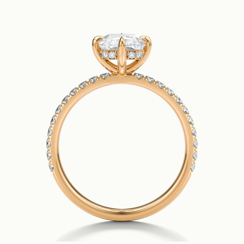Secret Radiant Solitaire Pavé Engagement Ring