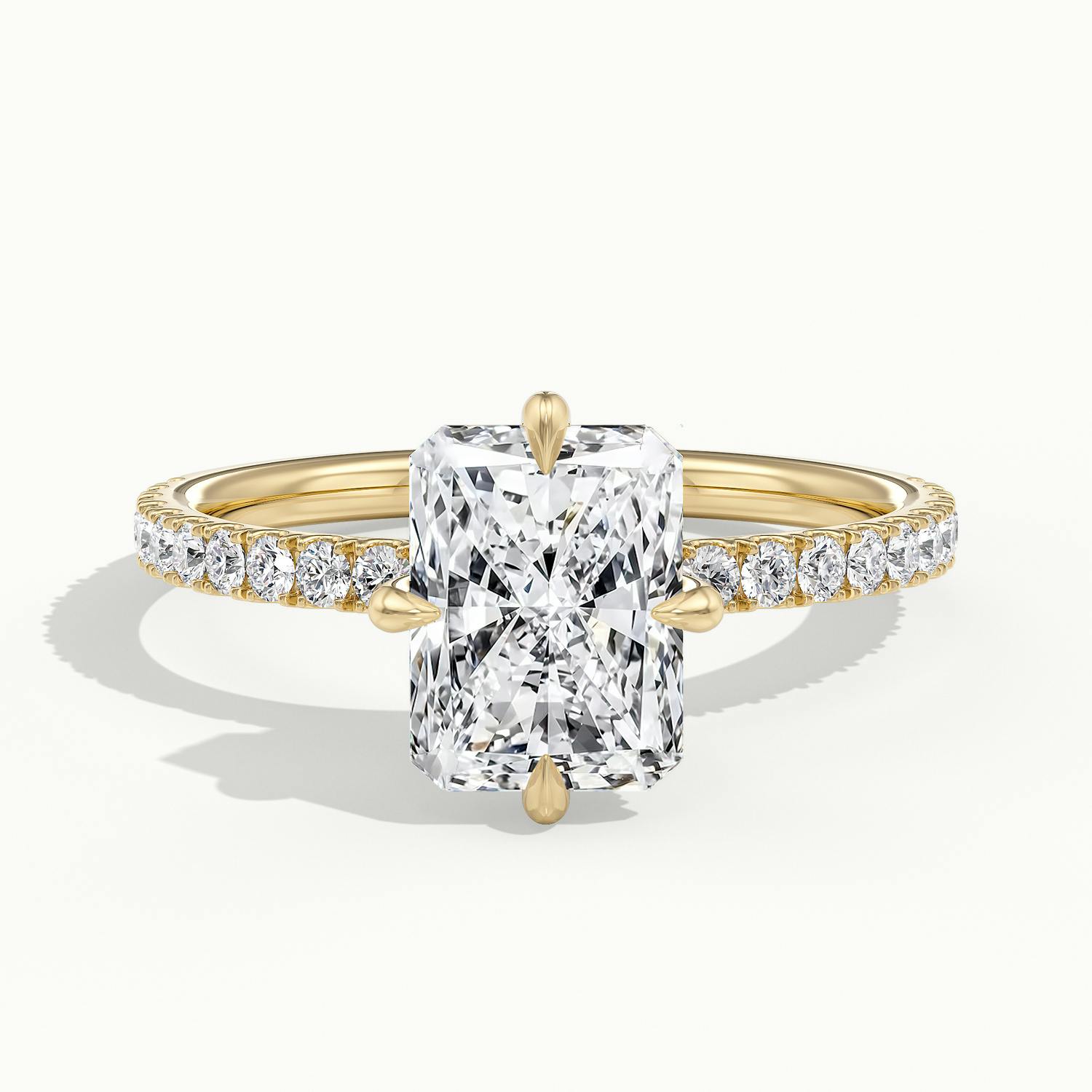 Secret Radiant Solitaire Pavé Engagement Ring