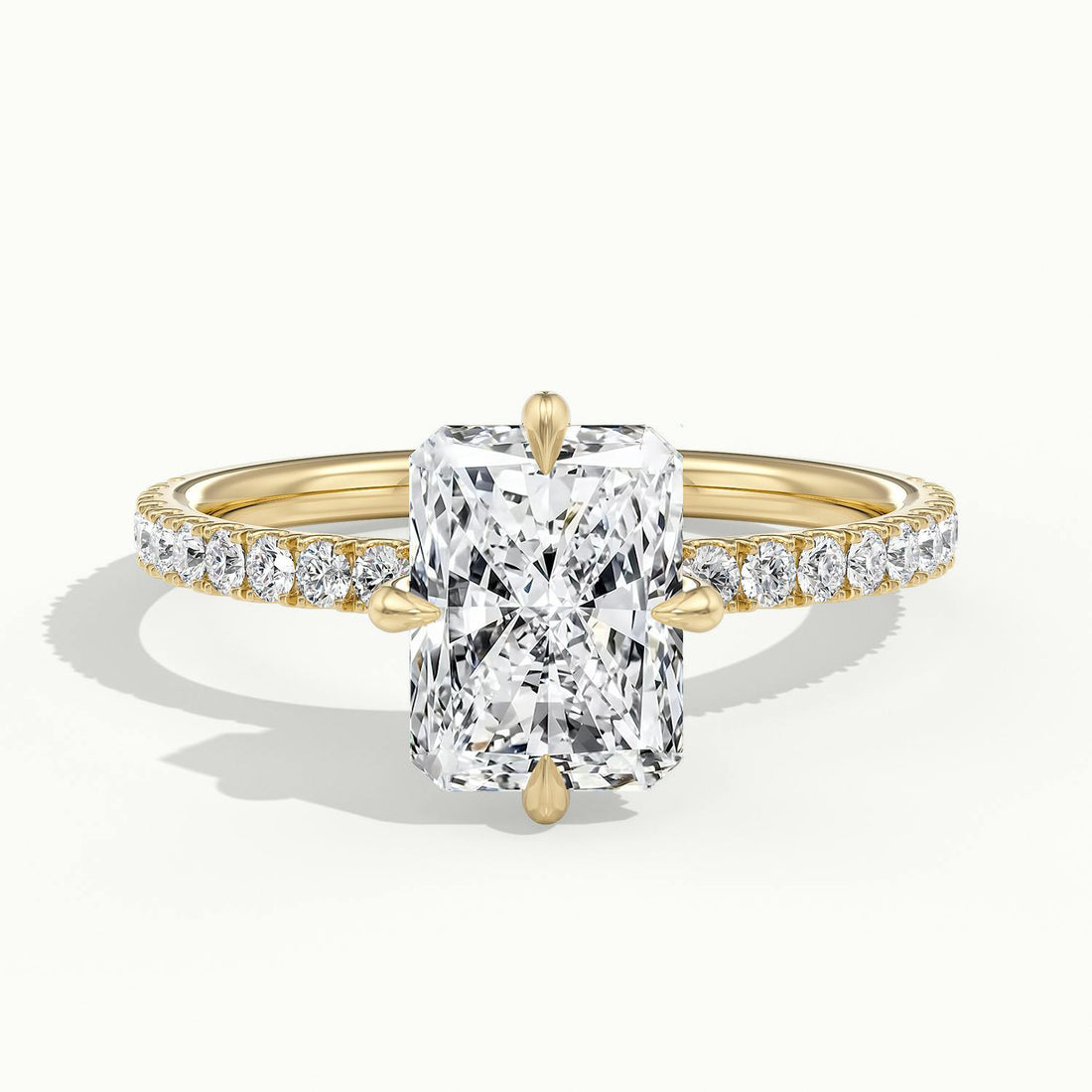 Secret Radiant Solitaire Pavé Engagement Ring