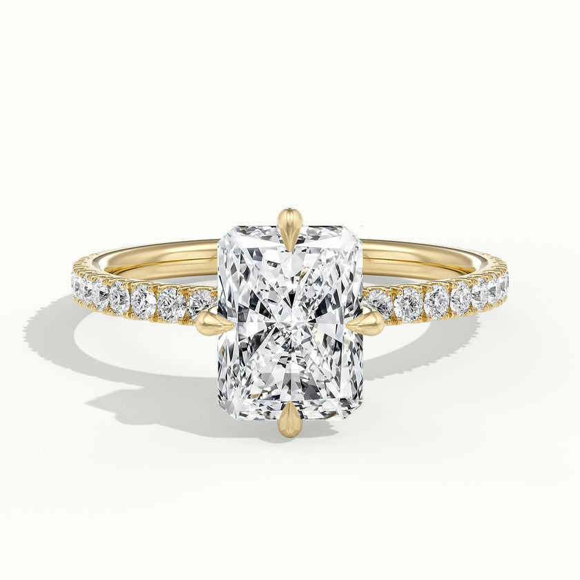 Secret Radiant Solitaire Pavé Engagement Ring
