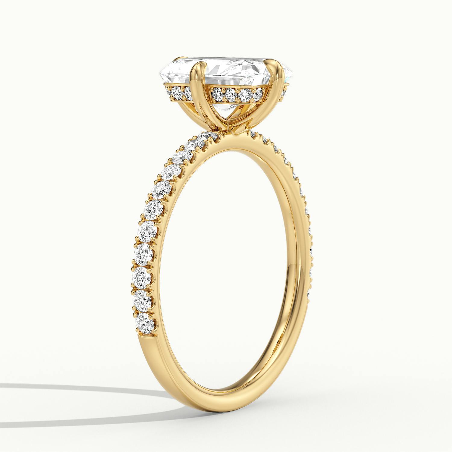 Secret Radiant Solitaire Pavé Engagement Ring