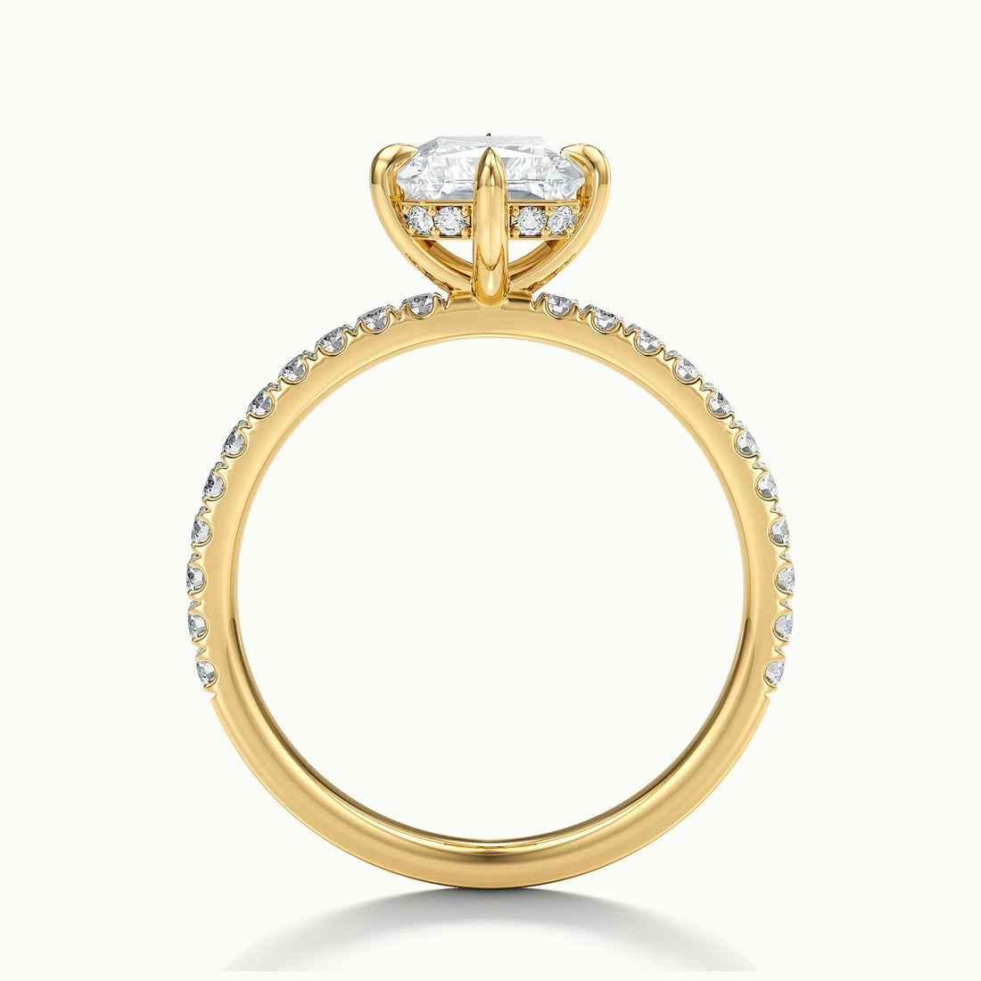 Secret Radiant Solitaire Pavé Engagement Ring