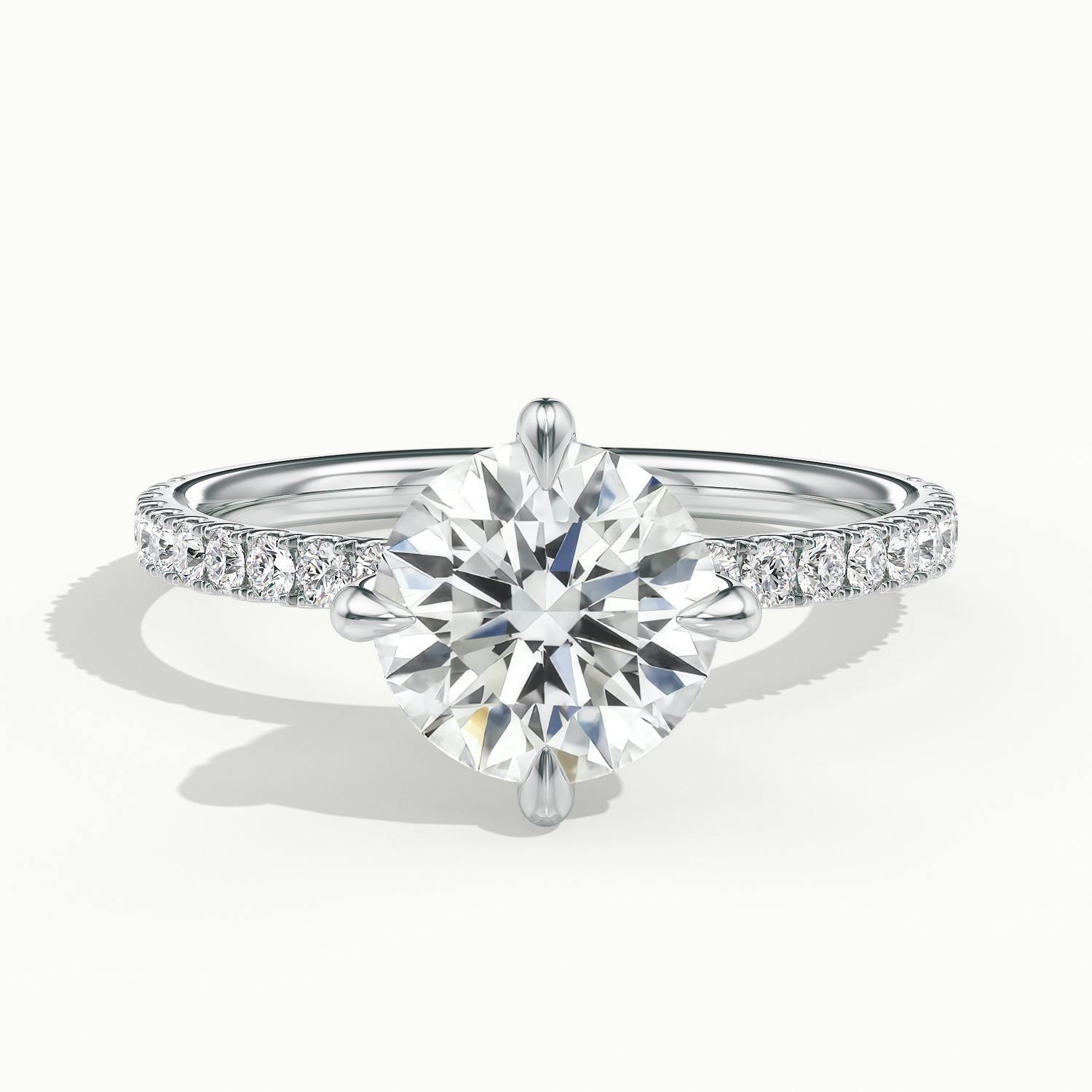Secret Round Solitaire Pavé Engagement Ring