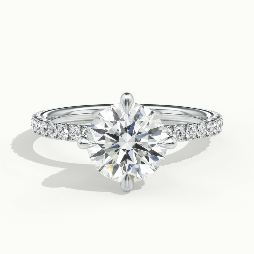 Secret Round Solitaire Pavé Engagement Ring