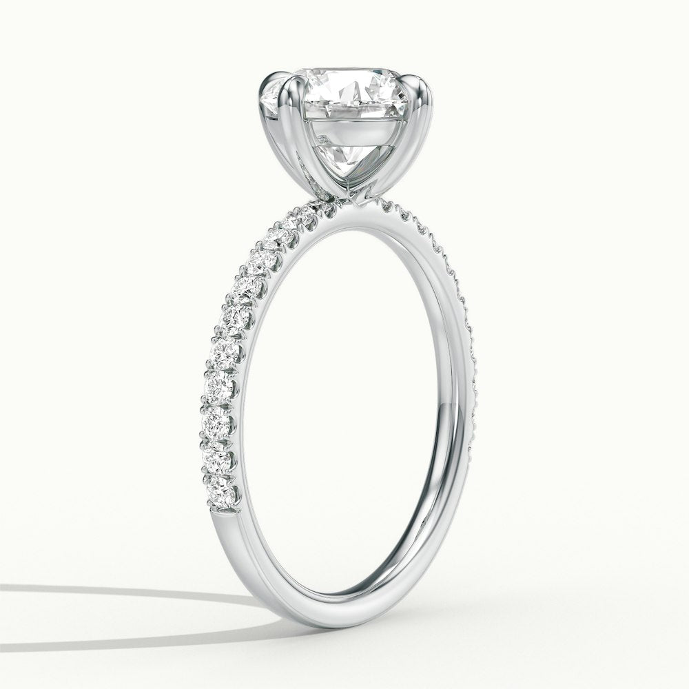 Secret Round Solitaire Pavé Engagement Ring