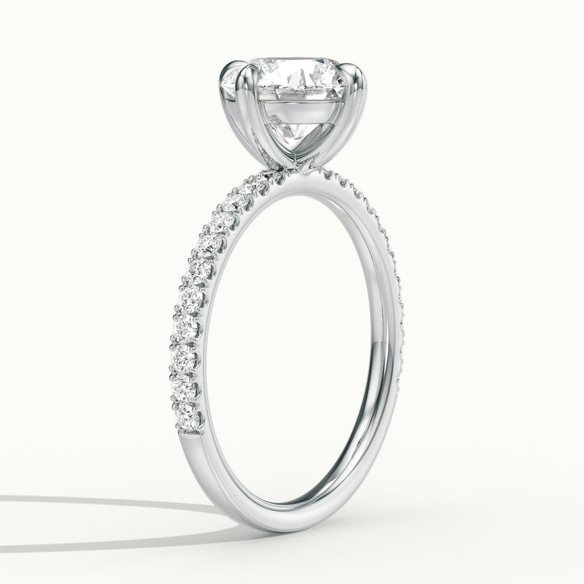 Secret Round Solitaire Pavé Engagement Ring