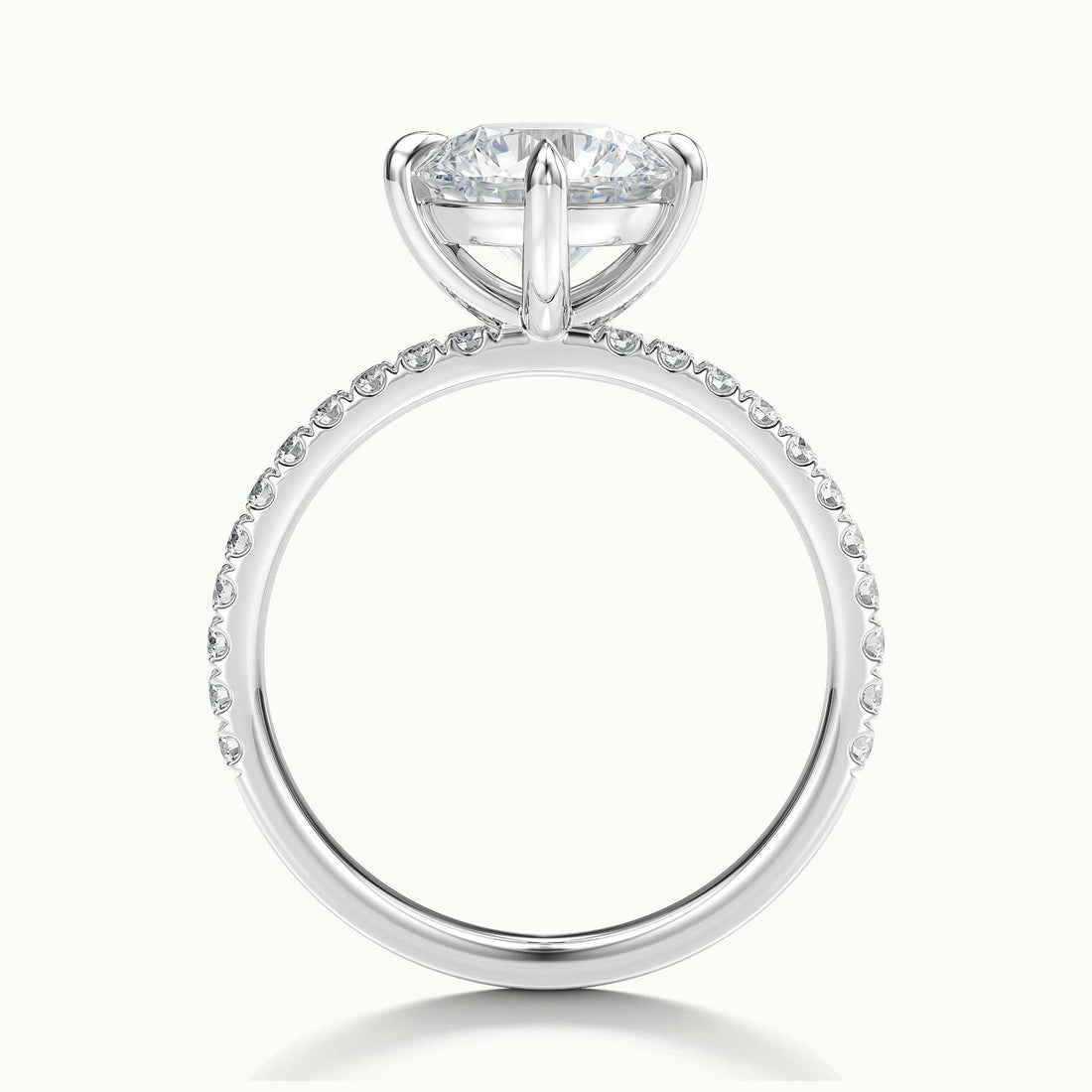 Secret Round Solitaire Pavé Engagement Ring