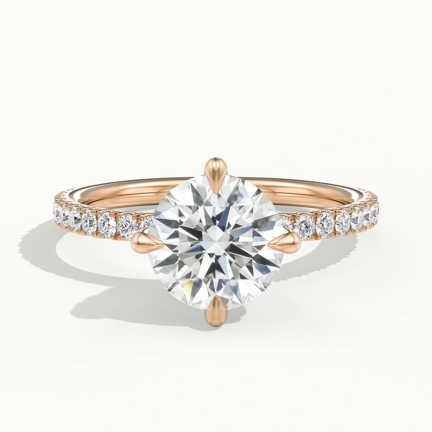 Secret Round Solitaire Pavé Engagement Ring