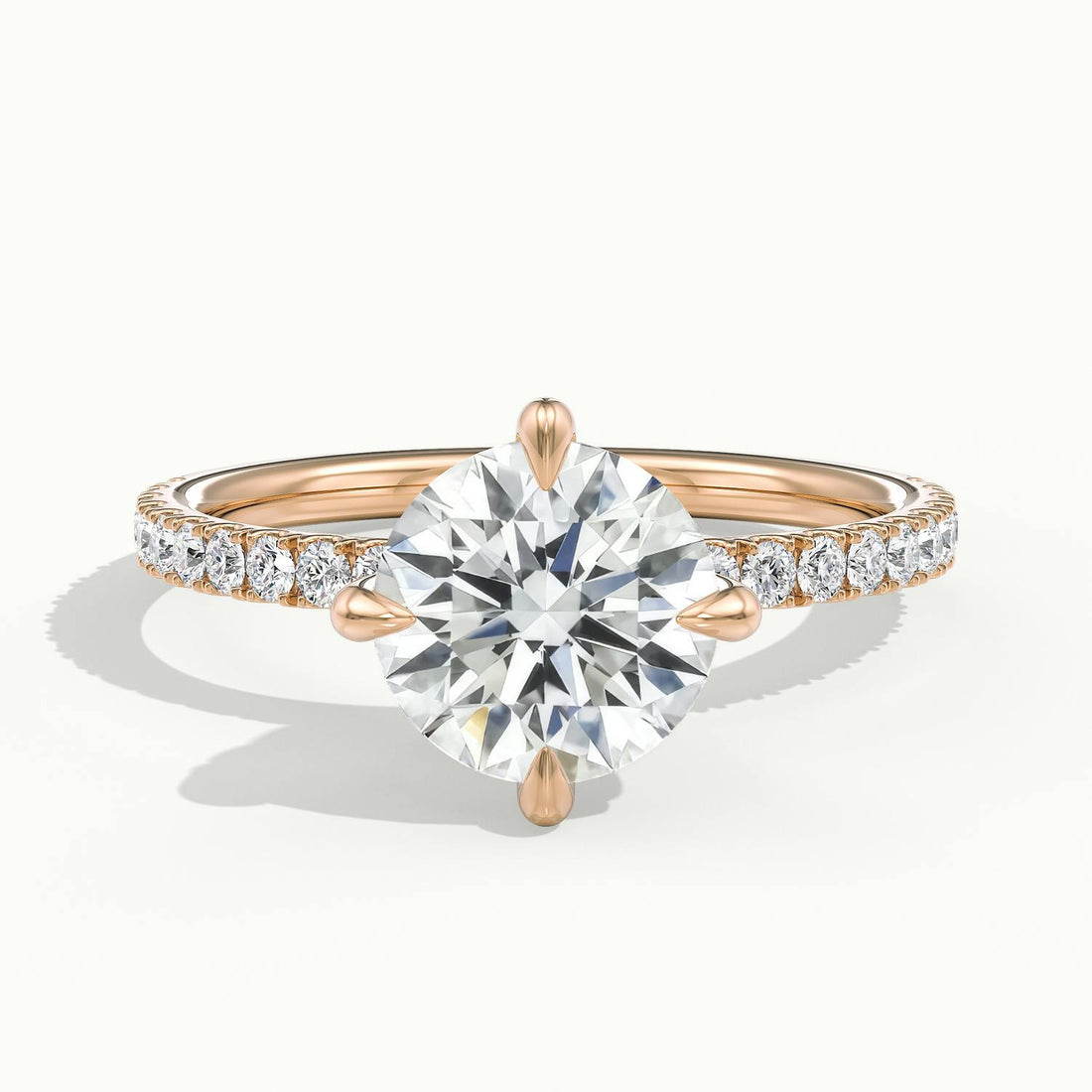 Secret Round Solitaire Pavé Engagement Ring
