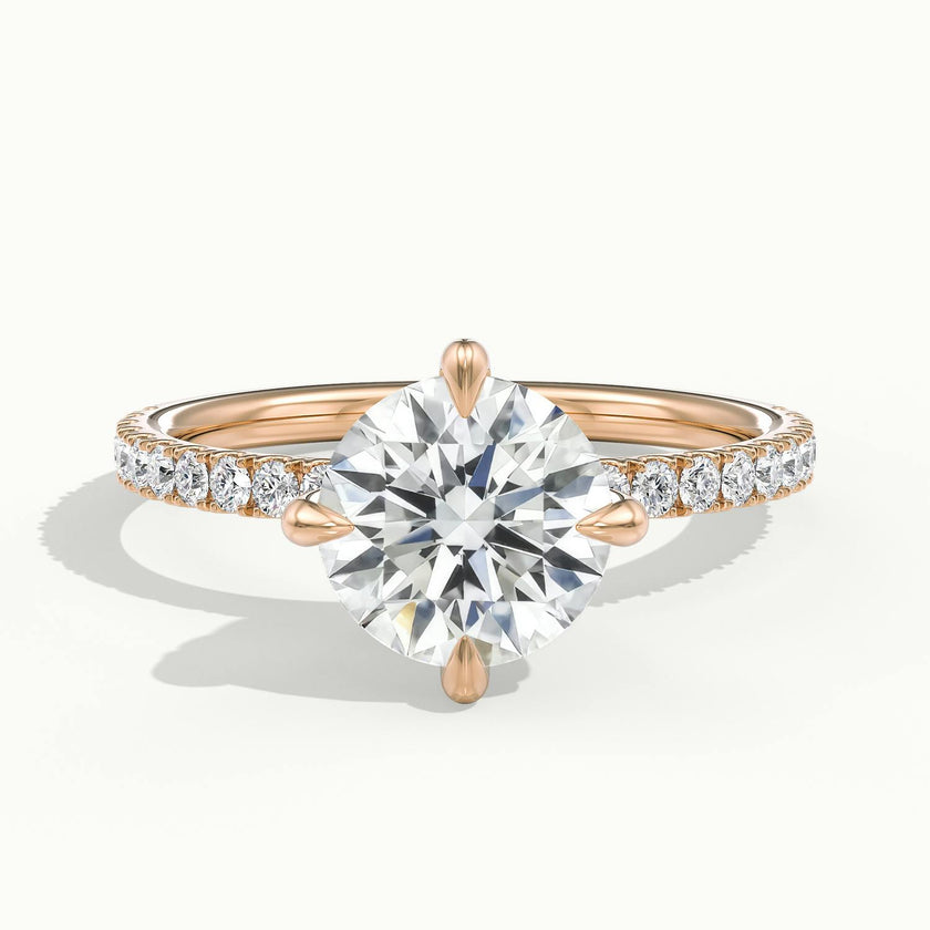 Secret Round Solitaire Pavé Engagement Ring