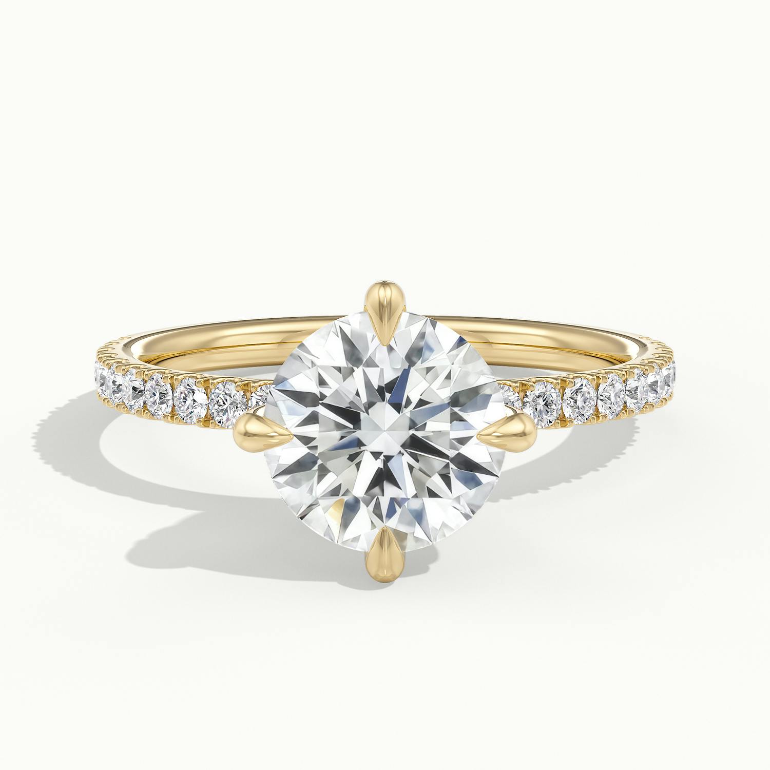 Secret Round Solitaire Pavé Engagement Ring