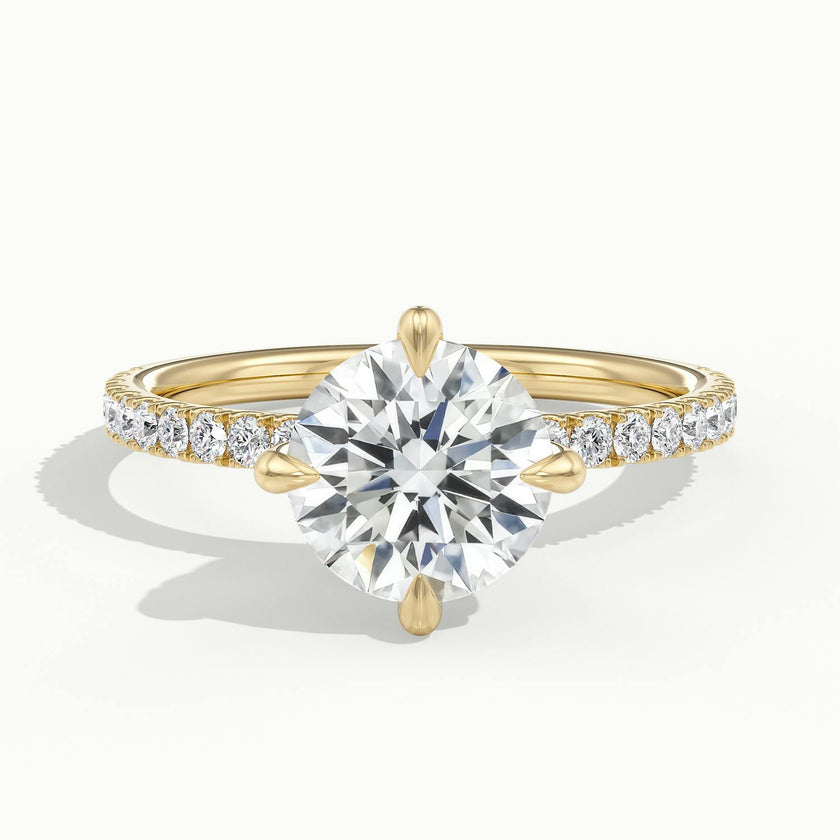 Secret Round Solitaire Pavé Engagement Ring