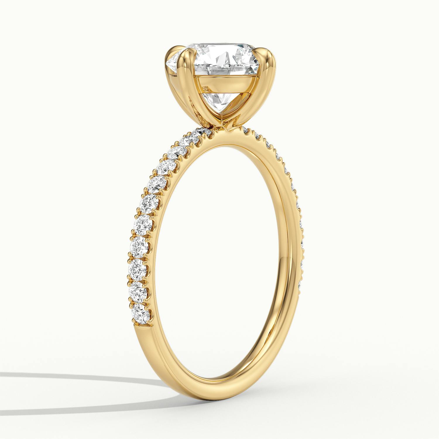 Secret Round Solitaire Pavé Engagement Ring