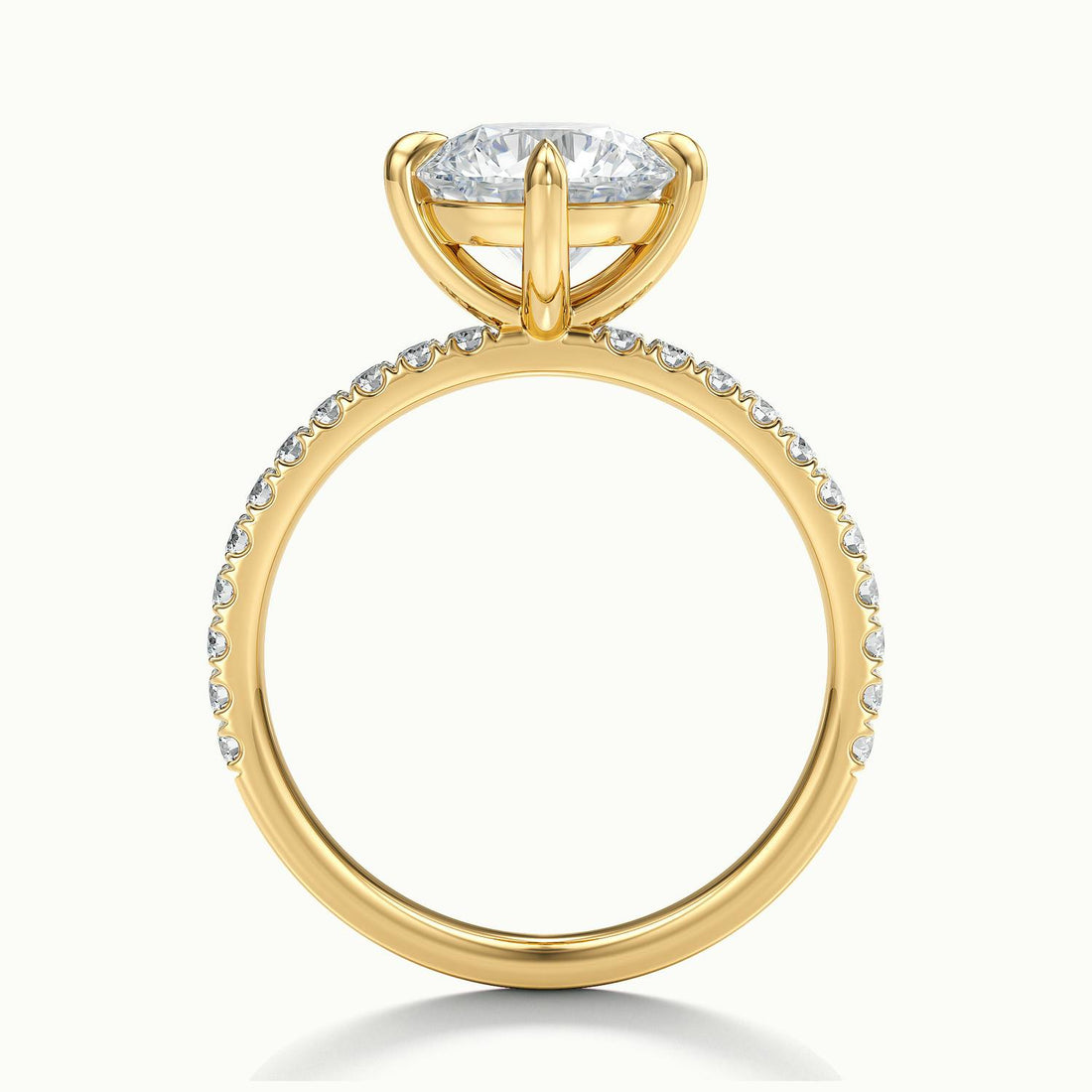Secret Round Solitaire Pavé Engagement Ring