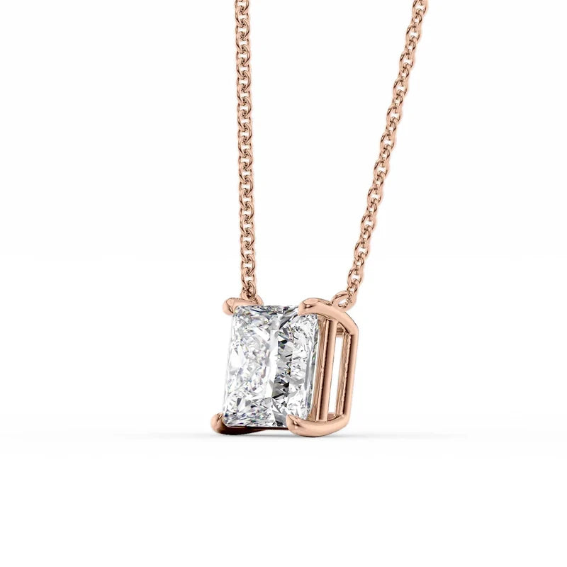 Princess Cut Solitaire Diamond Pendant Necklace