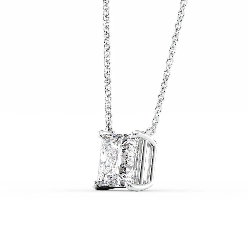 Princess Cut Solitaire Diamond Pendant Necklace
