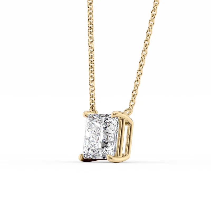 Princess Cut Solitaire Diamond Pendant Necklace