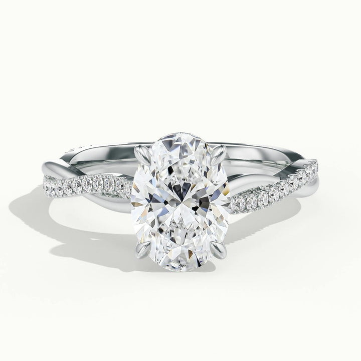 Solmira Oval Pavé Twist Engagement Ring