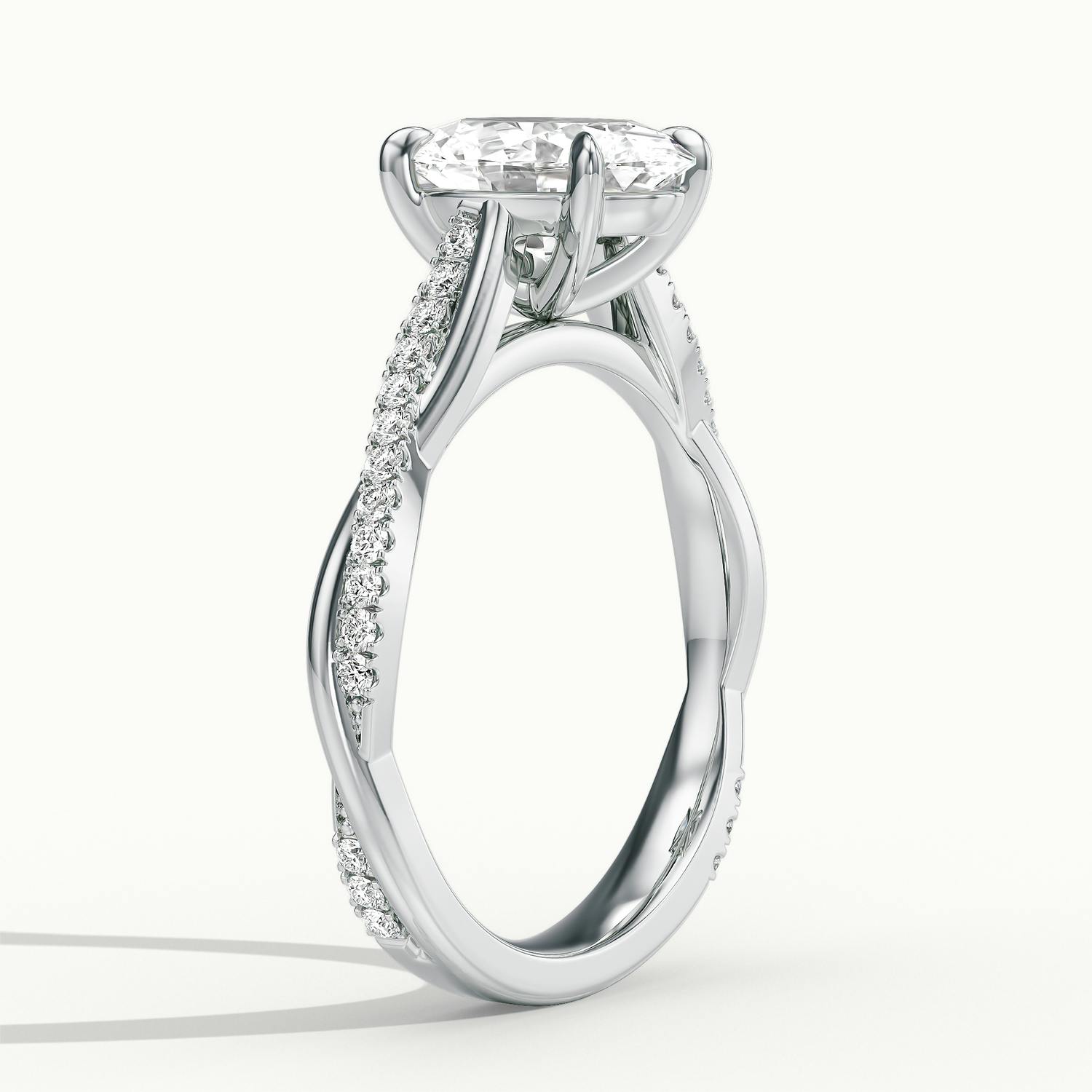 Solmira Oval Pavé Twist Engagement Ring