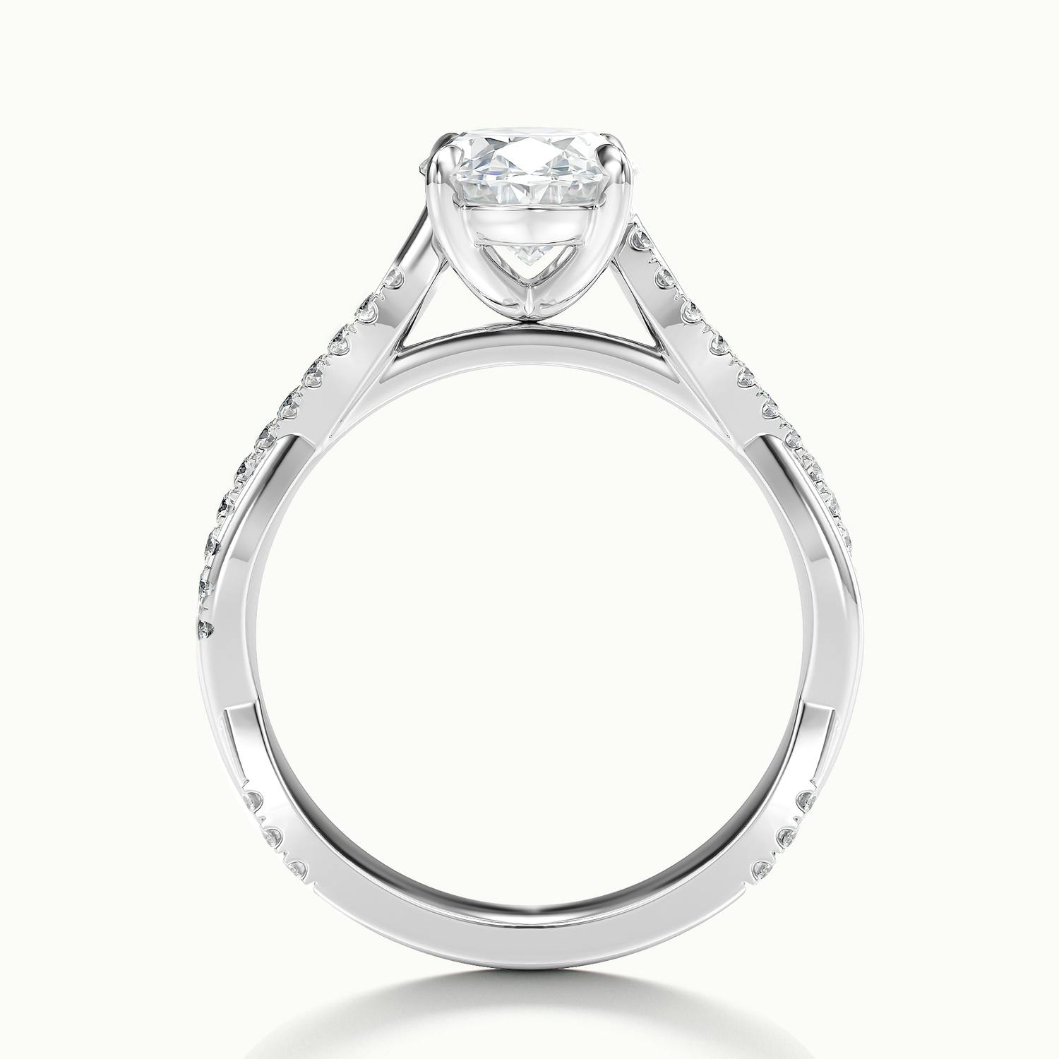Solmira Oval Pavé Twist Engagement Ring