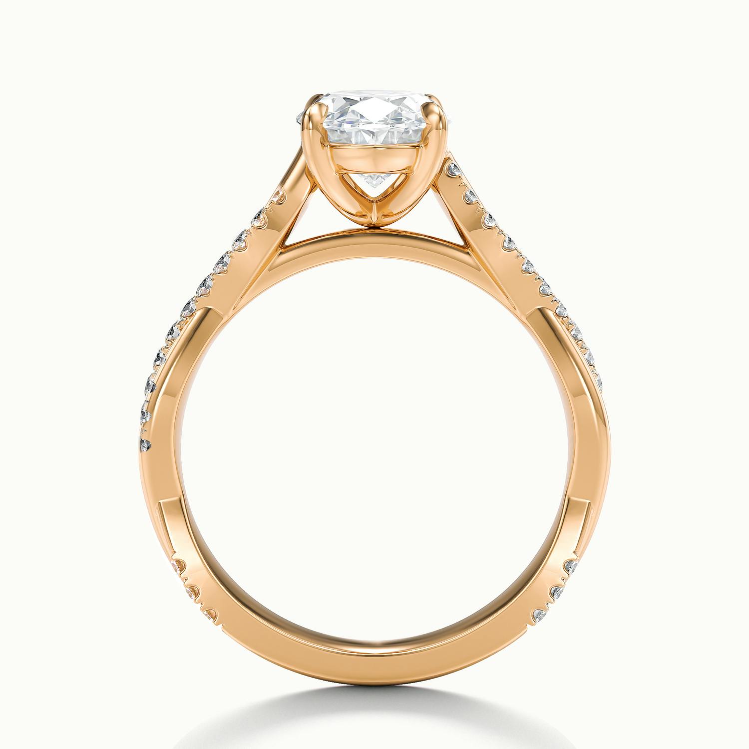 Solmira Oval Pavé Twist Engagement Ring
