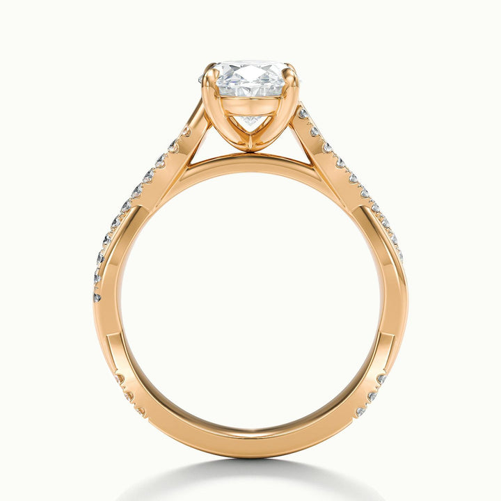 Solmira Oval Pavé Twist Engagement Ring