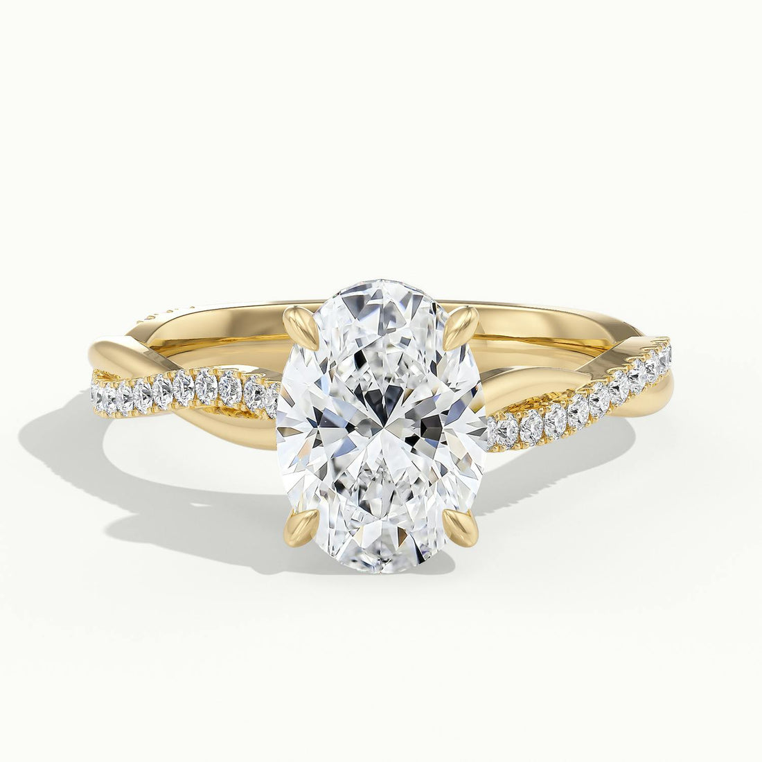 Solmira Oval Pavé Twist Engagement Ring