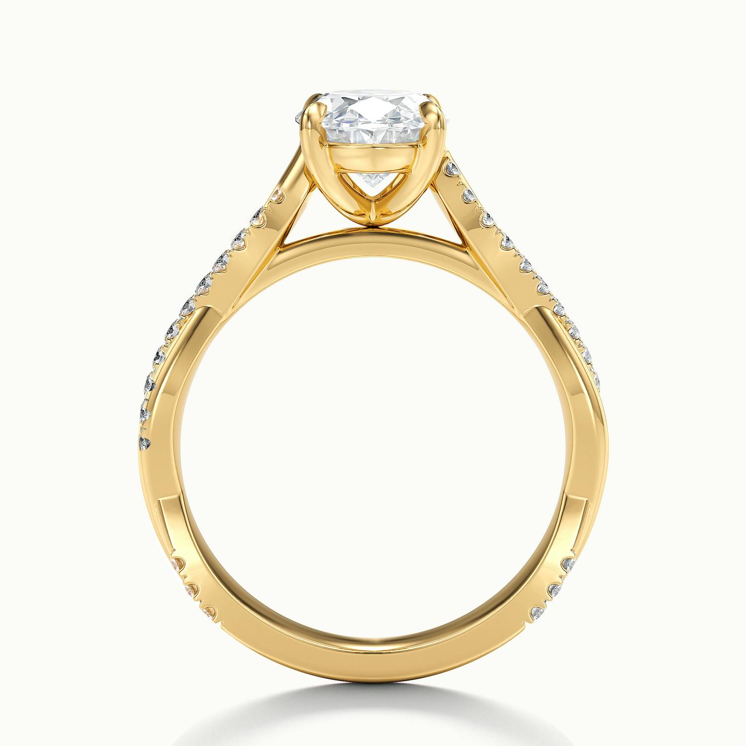 Solmira Oval Pavé Twist Engagement Ring
