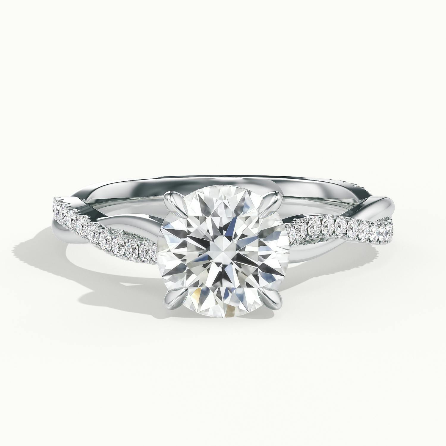 Solmira Round Pavé Twist Engagement Ring