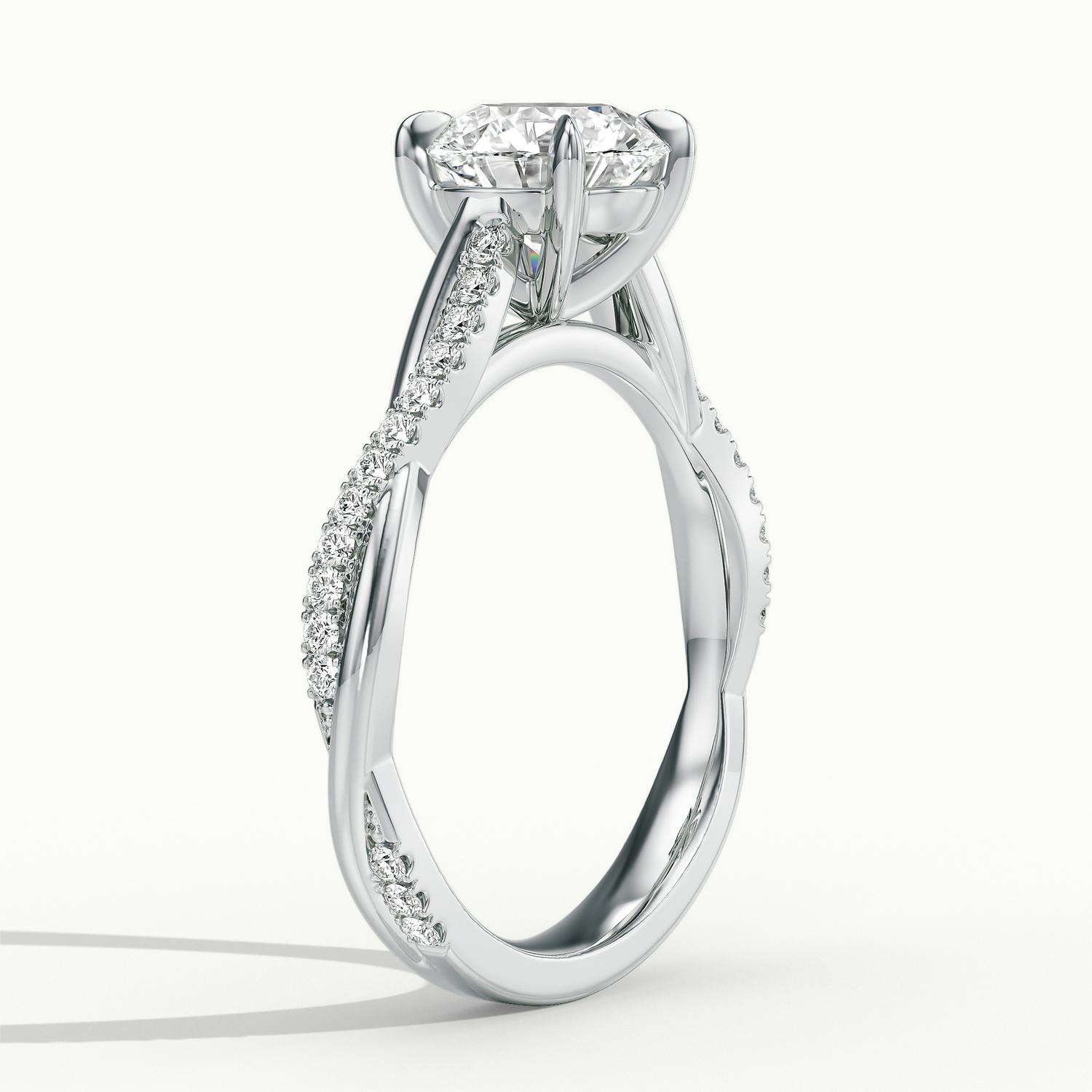 Solmira Round Pavé Twist Engagement Ring