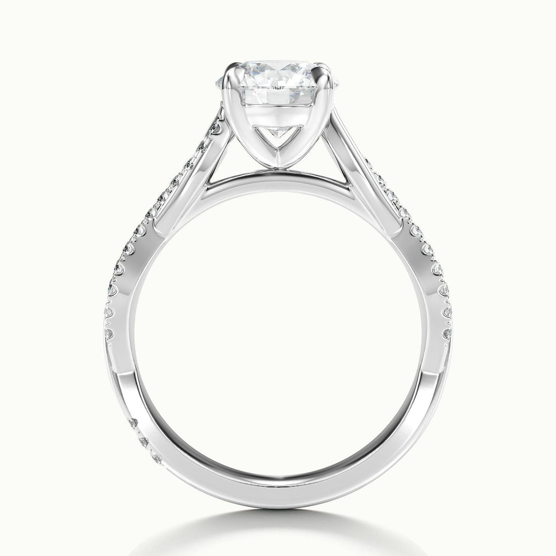 Solmira Round Pavé Twist Engagement Ring
