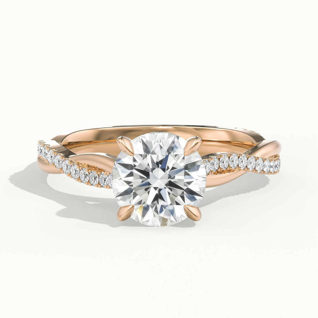 Solmira Round Pavé Twist Engagement Ring