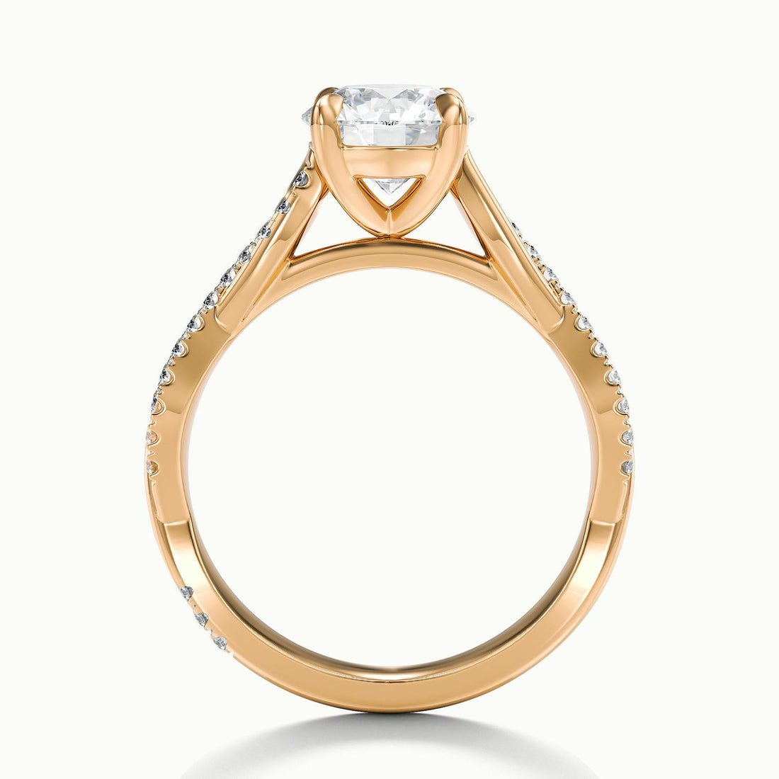 Solmira Round Pavé Twist Engagement Ring