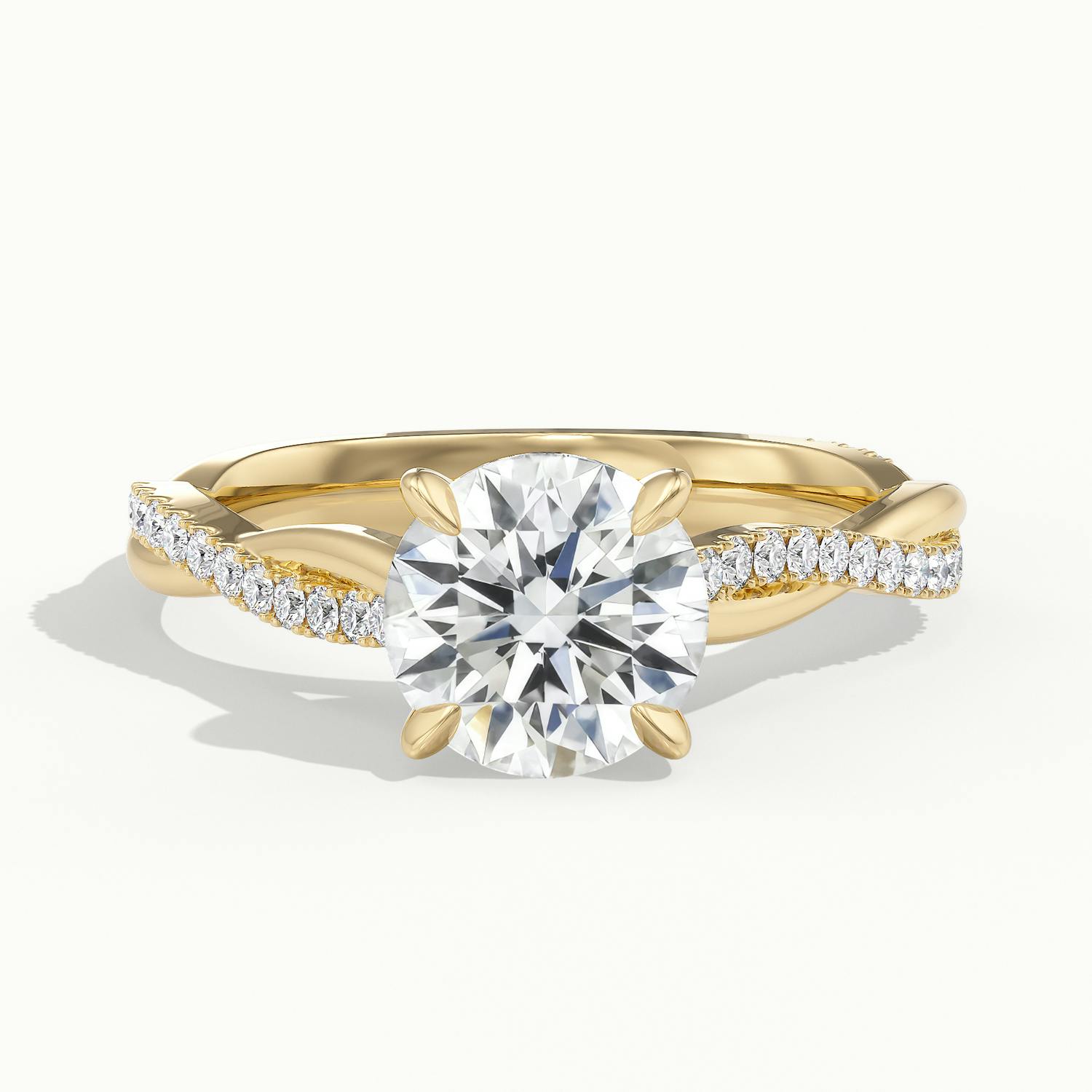 Solmira Round Pavé Twist Engagement Ring