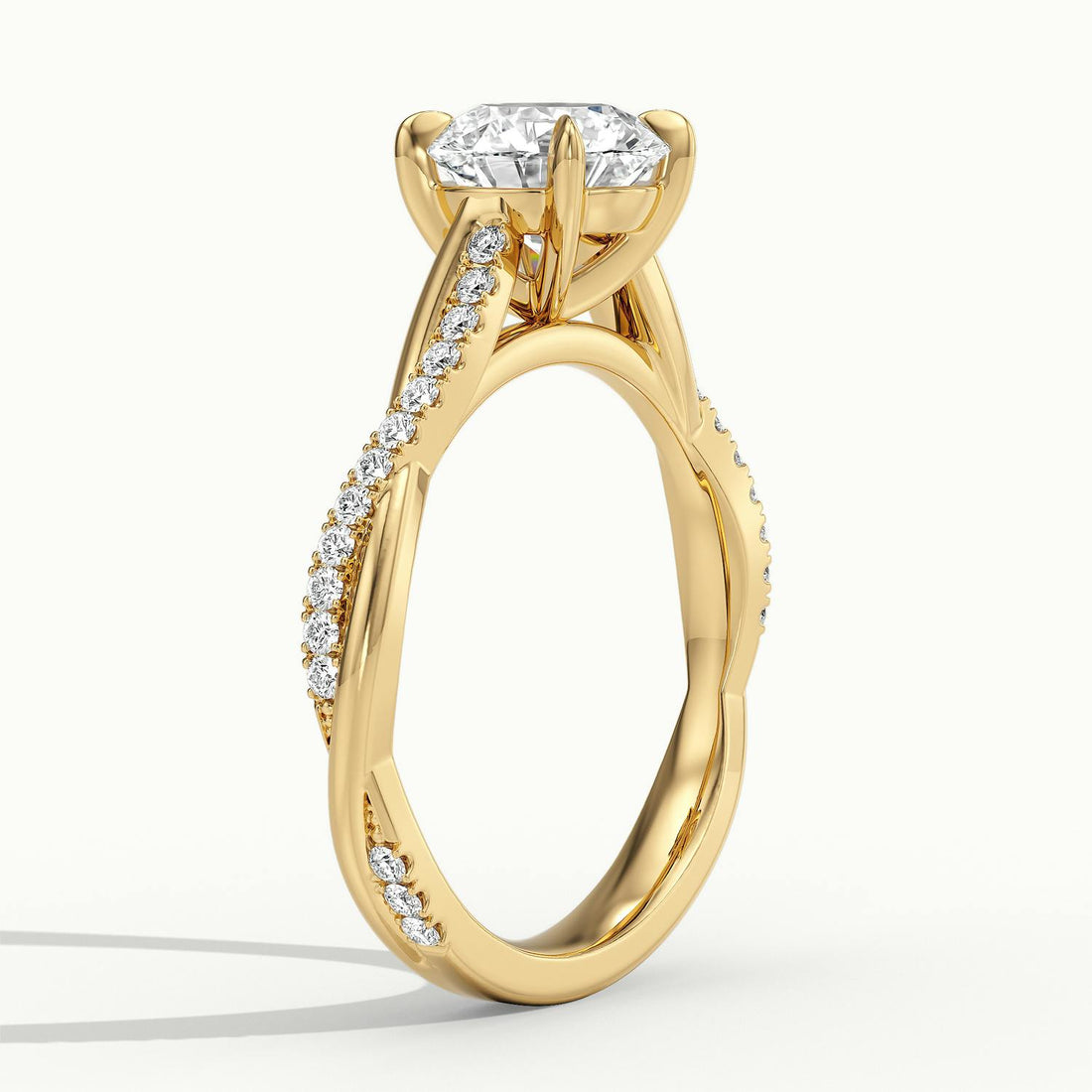 Solmira Round Pavé Twist Engagement Ring