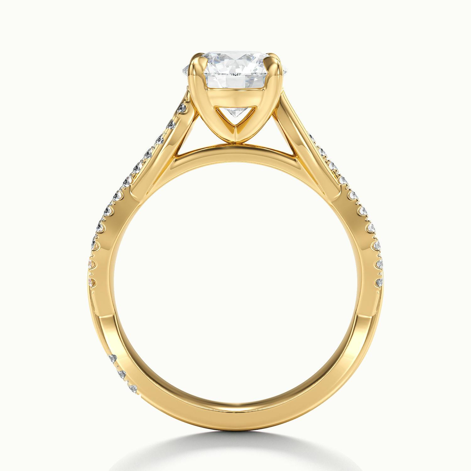 Solmira Round Pavé Twist Engagement Ring