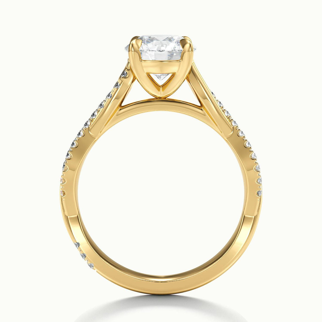 Solmira Round Pavé Twist Engagement Ring